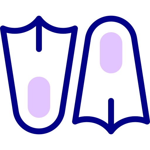 Fins diving summer holidays swimming icon