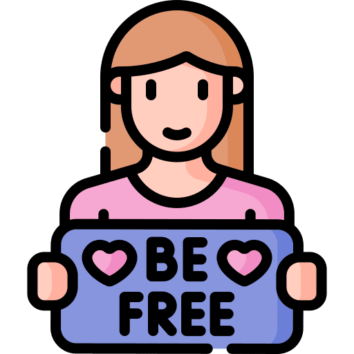 Be free caucasian signboard people icon