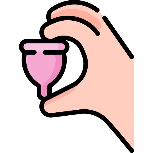 Menstrual cup menstrual cup hand wellness icon