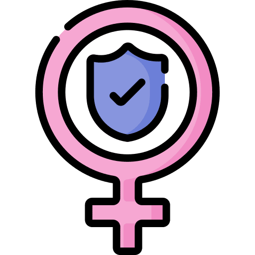Secure female feminism protection icon