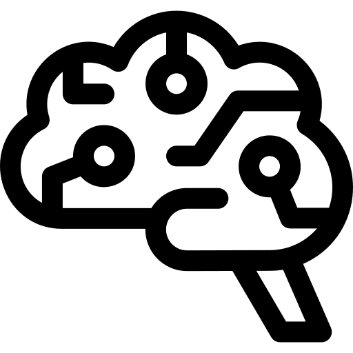 Artificial intelligence robotics connection brain icon