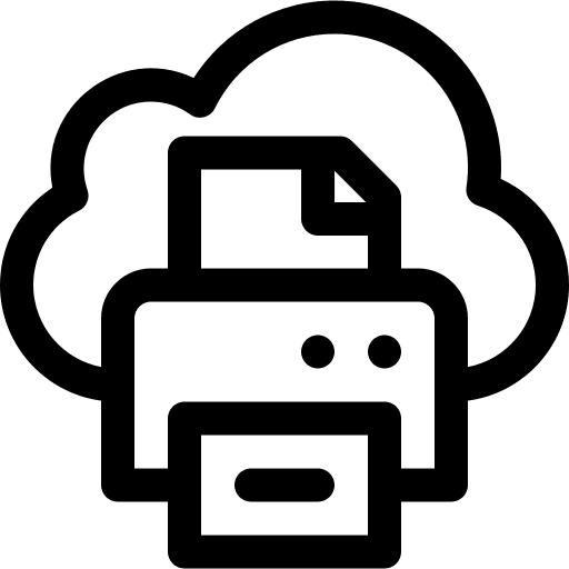 Cloud printing paper cloud icon