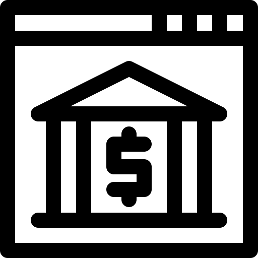 Online banking internet business and finance web page icon