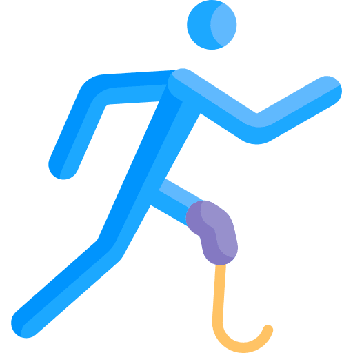 Disabled person prosthesis leg hospital icon