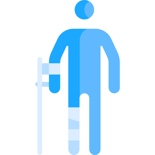 Injured broken leg health care humanpictos icon
