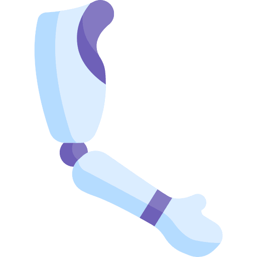 Prosthetic arm technology electronics icon