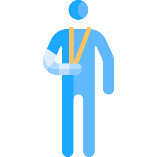 Injured healthcare and medical compensation people icon