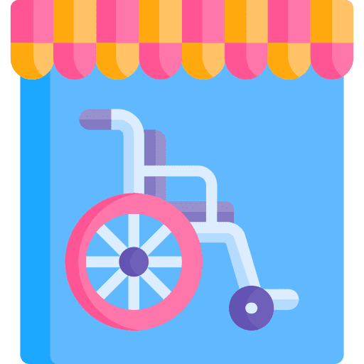 Wheelchair wheelchair aid architecture and city icon