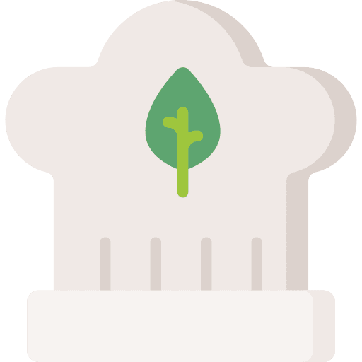 Chef cooking food and restaurant toque icon