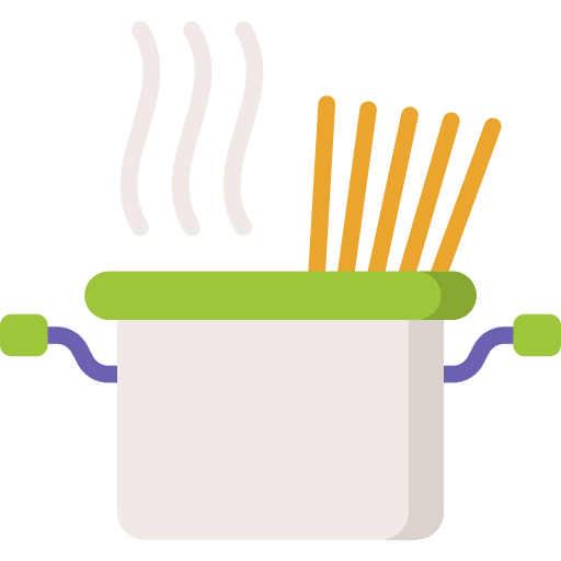 Pasta pot kitchen utensils saucepan icon