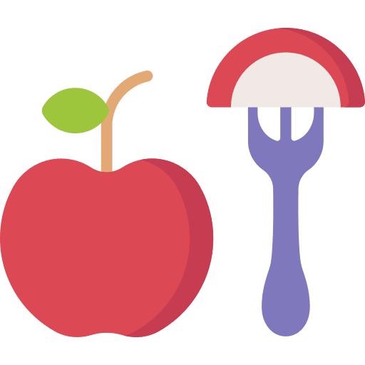 Apple fruit fork diet icon