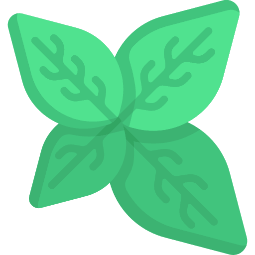 Basil vegan food and restaurant herbs icon