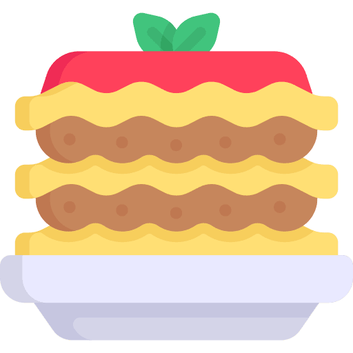 Lasagna pasta food and restaurant tomato icon