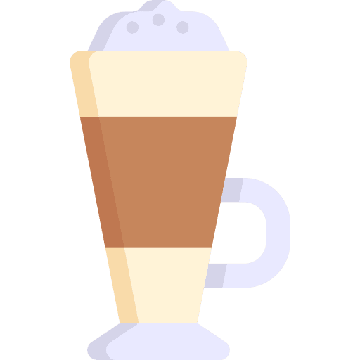 Latte macchiato hot drink food and restaurant coffee icon