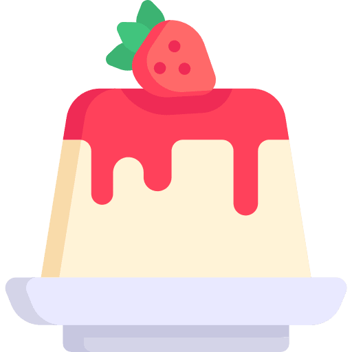 Panna cotta sweet italian food nutrition icon