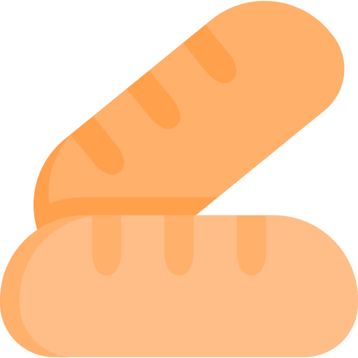 Bread baguette food bakery icon