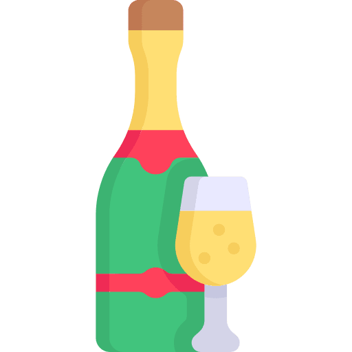 Champagne glass alcoholic bottle icon
