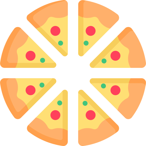 Pizza food and restaurant gastronomy slice icon