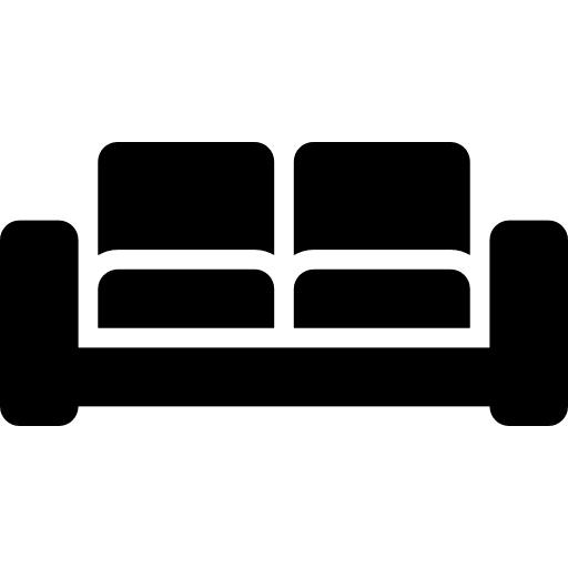 Livingroom black double sofa armchair cushions sofa icon