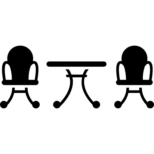 Table and two chairs set for back yard house things two table icon