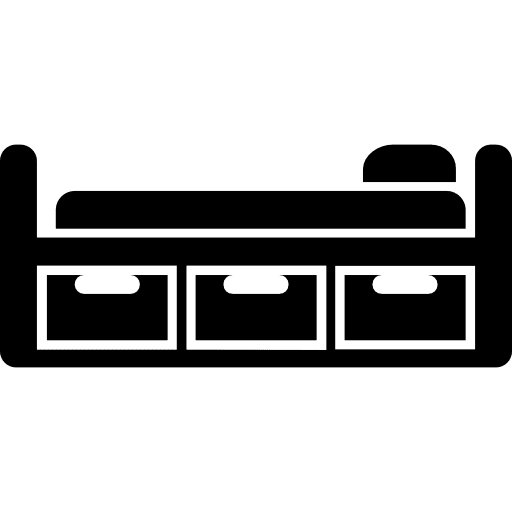 Bed design with three drawers down house things bedroom icon