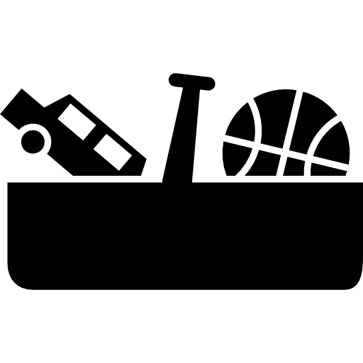 Children bedroom drawer full of toys ball objects toys icon