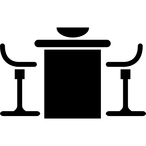 Kitchen table and seats set of furniture eating tools and utensils furniture icon