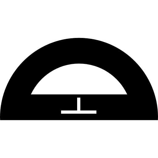 Studio semicircular tool to measure angles degrees studio measure tools icon