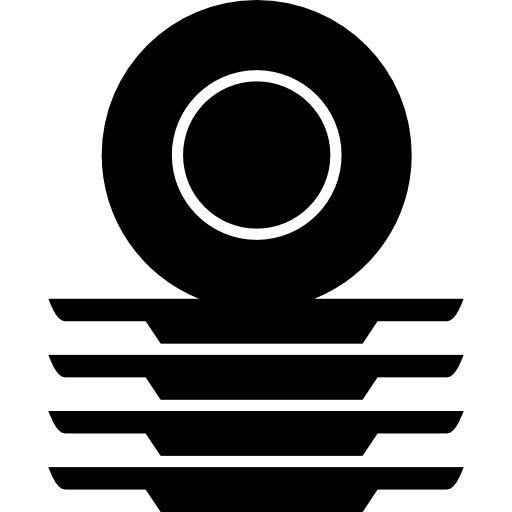 Kitchen circular ceramic plates stacked stacked circular eating icon