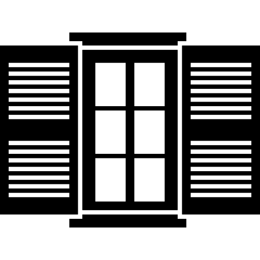 Opened window door construction house things part icon