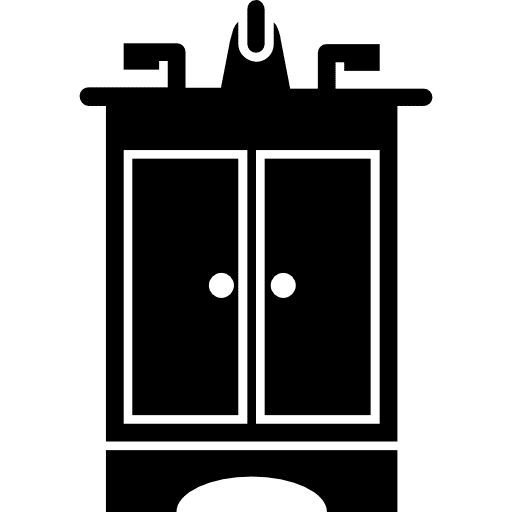 Bathroom furniture placard tool closet icon