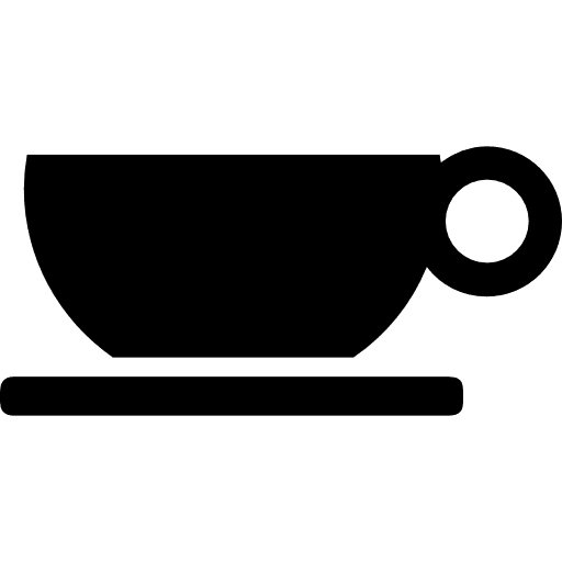 Dining room cup on a plate dining room tool tools icon