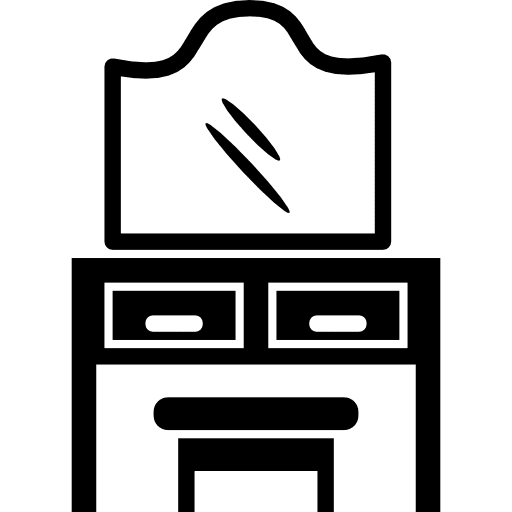 Bedroom mirror on drawers with a seat bedroom drawer bedrooms icon