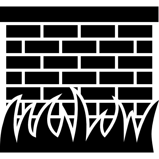 Bricks wall with grass leaves border yard grass garden icon