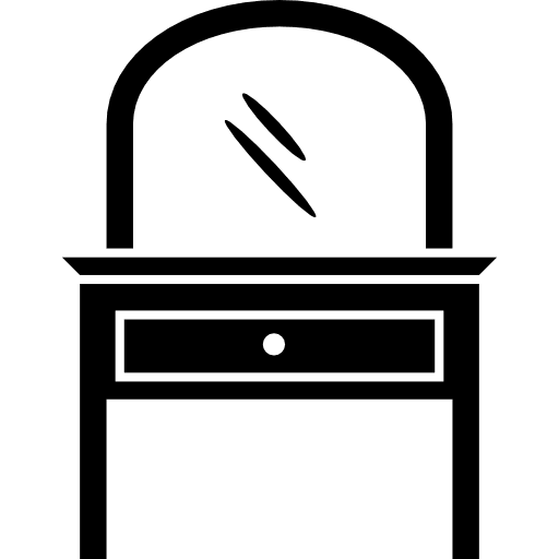 Bed room mirror on a drawer furniture mirror table mirrors icon