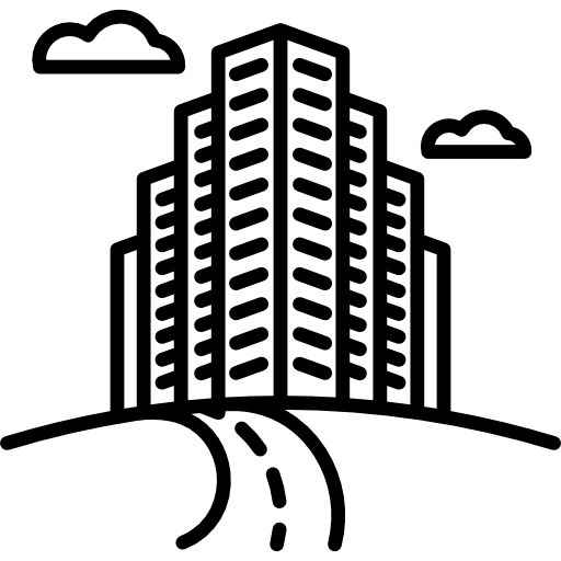 City road skyscraper real estate icon