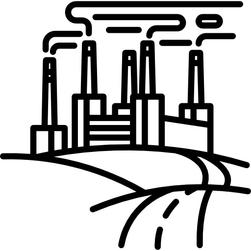 Factory buildings industrial industry icon