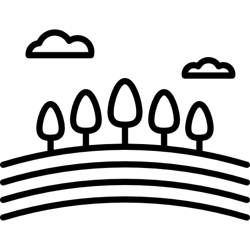 Grove landscape trees forest icon