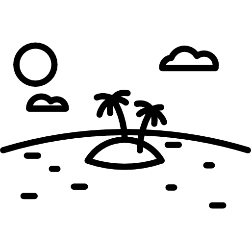 Island nature landscape sun icon