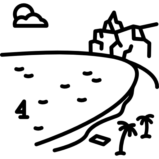 Sea shore palm trees nature sea icon