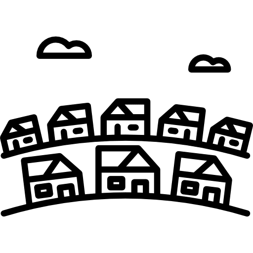 Suburb landscape urban real estate icon