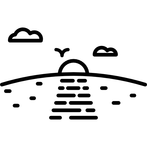 Sunset at sea landscape sun nature icon