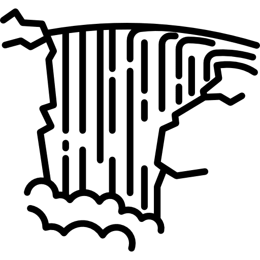 Waterfall landscape river water icon