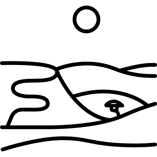 Dunes sun desert landscape icon