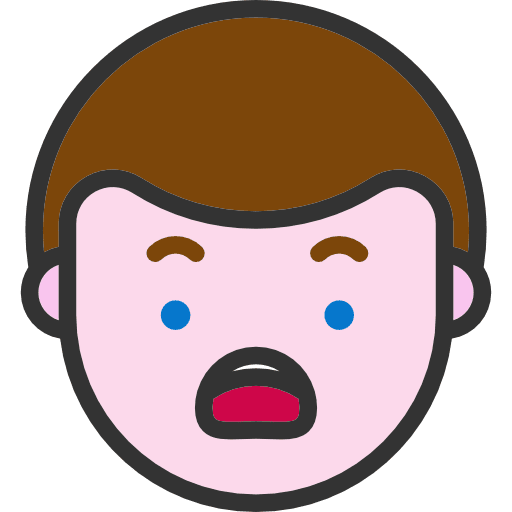 Shock boy faces people icon