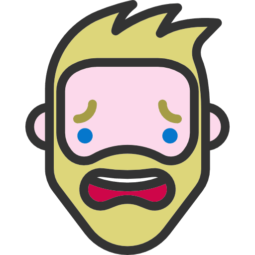 Frightened emoticons frightened hipster icon