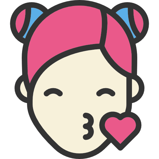 Kiss people emoticons faces icon