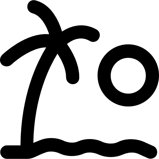 Island tree palm tree tropical icon