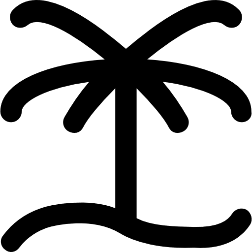 Oasis palm tree nature oasis icon