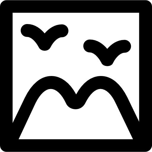 Landscape birds mountains altitude icon